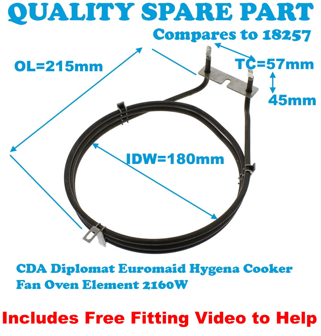 CDA Diplomat Euromaid Hygena Cooker Fan Oven Element 2160W
